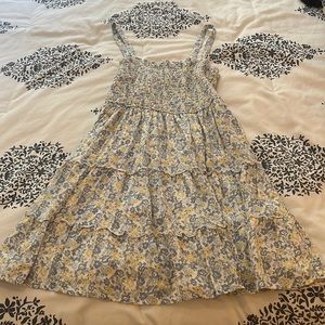 blue and yellow floral hollister dress